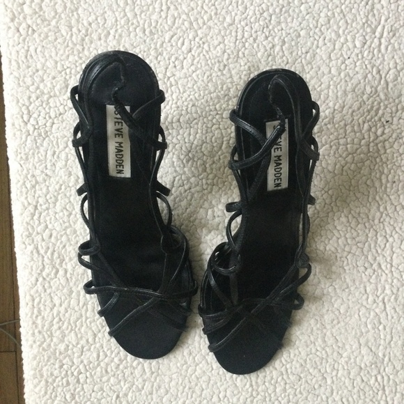 Steve Madden Danzel Birdcage Pump Black Leather - Sz 8 - Picture 4 of 15